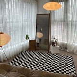 Taooba-Handmade Retro Checkerboard Rug