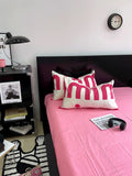 Taooba-Korean Pink Letter Bedding Set