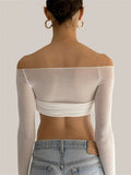 Taooba Karalyn Mesh Crop Long Sleeve Top