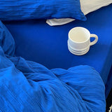 Taooba Klein Blue Seersucker Bedding Set