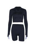 Taooba Mckynzie Half-Zip Cropped Fitness Set