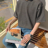 Taooba-1527 HALF SLEEVE STRIPED SHIRT