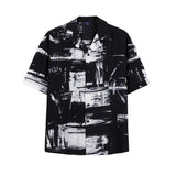 Taooba-2806 LOOSE GRAFFITI STYLE COLLAR SHIRT