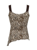 Taooba Norma Leopard Print Asymmetric Top