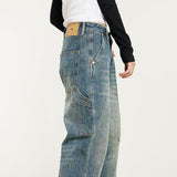 RTK (W) Taooba. 1535 BLUE INDUSTRIAL DENIM WIDE STRAIGHT DENIM JEANS