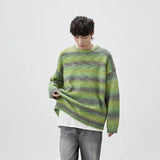 sweaters Mohair Knitted Men's Coat Winter Top Long Sleeve Couple Wear Lazy Style Loose Sweater Men's Gradient Sweater