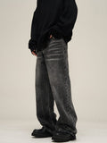 Taooba- 10812 SMOKE GRAY DENIM STRAIGHT JEANS