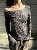 Taooba Ericka Leopard Print Off-Shoulder Top