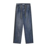 RTK (W) Taooba. 1819 DRAWSTRING WIDE STRAIGHT DRAPE DENIM JEANS