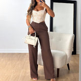 business casual outfits Casual Pants Autumn Elegant Commuter Straight Trousers Fashionable Wide-Leg Pants for Women