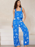 Taooba- Two Piece Graphic Printed Sleeveless Shirt and Pants Set