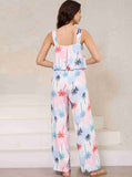 Taooba- Two Piece Graphic Printed Sleeveless Shirt and Pants Set