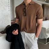 Taooba-9791 VERTICAL KNIT POLO SHORT SLEEVE