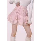 Taooba y2k outfits Limo Snow Elf Winter Soft Glutinous Plush Lace-up Wool Cake Skirt Skirt New