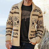 men fall outfits Autumn and Winter New Men's Fashion Lapel Casual Cardigan Coat Long Sleeve Slim Jacquard Knitted Sweater 