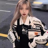 casual outfits Couple Detachable Motorcycle Baseball Jacket Women's Autumn Thin Vintage American Retro Racing Hot Girl Suit