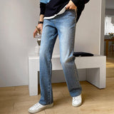 Taooba- 4086 BLUE STRAIGHT WIDE DENIM JEANS