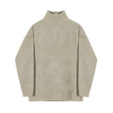 Taooba-5555 KNITTED HALF TURTLENECK COLLAR HALF ZIP-UP SWEATER