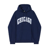 Taooba-5421 DARK BLUE CHICAGO LETTERED HOODIE