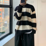 Taooba-5566 KNITTED STRIPE PULLOVER SWEATER