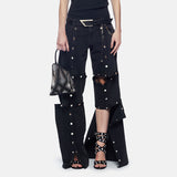 2000s fashion Niche High-Grade Trousers 2024 Spring New Fashion Personality Trendy Detachable Jeans