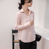 business casual outfits Autumn Korean Style Fashionable Lapel  Elegant Commuter Long-Sleeved Shirt for Women