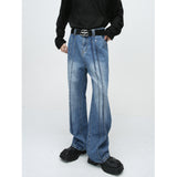 jeans  Men's Clothing | Four Seasons New Design Patchwork Loose Straight Blue Jeans