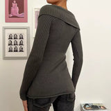 Taooba Zamyra V-Neck Lapel Sweater Top