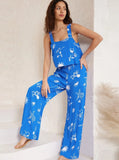 Taooba- Two Piece Graphic Printed Sleeveless Shirt and Pants Set