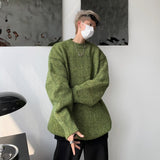 men’s style Autumn and Winter New Korean Style Fashionable Retro Gradient Soft Sweater Men's Loose round Neck Plush Sweater