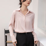 business casual outfits Autumn Korean Style Fashionable Lapel  Elegant Commuter Long-Sleeved Shirt for Women