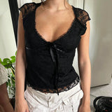 Taooba Ruwayda V-Neck Lace Top