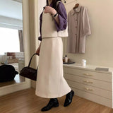 buisness casual women outfits chic Weisong Women's Clothing 2024 Autumn and Winter Wool V-neck Woolen Vest + Skirt Suit Women