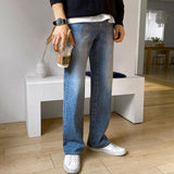 Taooba- 4086 BLUE STRAIGHT WIDE DENIM JEANS