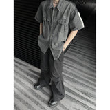 Taooba- 9151 WASHED DENIM SHORT SLEEVE SHIRT