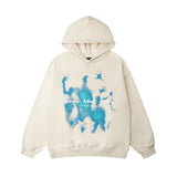 frank ocean hoodie  American Street Tide 2024 Autumn and Winter Men's Hip Hop Graffiti Shadow Niche Design Men's and Women's Terry Hooded Sweater