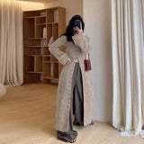 datenight fall outfits Women's Long Knitted Cardigan 2024 Autumn Elegant Slim Fit Casual V-neck Sweater Coat