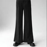 older mens fashion Micro Horn Black Suit Pants Men's Loose Straight Wide Leg Long Pants Draping Casual Pants Suit