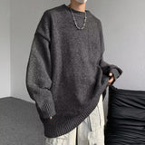 men’s style Autumn and Winter New Korean Style Fashionable Retro Gradient Soft Sweater Men's Loose round Neck Plush Sweater