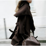 business casual outfits 2024 Autumn and Winter Solid Color Scarf Long Coat Double-Sided Fashionable Elegant Long Coat