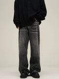 Taooba- 10812 SMOKE GRAY DENIM STRAIGHT JEANS