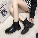 1980s fashion trends Autumn and Winter Fashion Martin Boots Women's British Style Thick Heel Season round Toe Thick Bottom Fashion Cigarette Holder Fleece-lined Short Boots