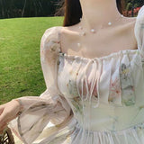 pop culture dress to impress Spring and Summer New Style Beautiful Long Sleeve Dress Fairy Super Fairy Mori Gentle Style Tea Break French First Love Dress