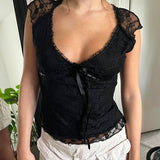 Taooba Ruwayda V-Neck Lace Top