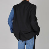 Taooba- 4188 DENIM STITCHED BLAZER JK