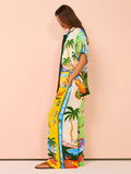 Taooba- Sunny Beach Style Printed Two Piece Set Pants