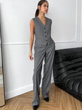 Taooba- Elegant Style Vest and Pants Casual Set Suit