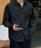 Taooba- 11171 BLACK DENIM BUTTON-UP SHIRT