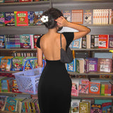 Taooba 'Night's Wink' Backless Maxi Dress