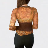 Taooba Kelise Renaissance Print Long Sleeve Top